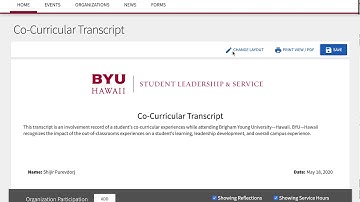 How to Customize your Co-curricular Transcript