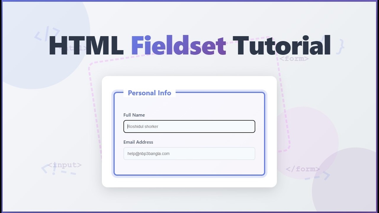 Mastering HTML Fieldset | Beginner to Pro Guide - YouTube
