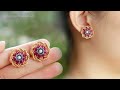 Diy spiral flower stud earring. How to make beaded earrings. Beading tutorial