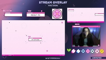 [ Pixel Sakura ] FREE ANIMATED STREAM OVERLAY FOR DOWNLOAD