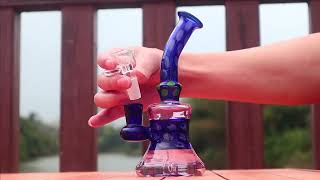 Nadia Glass: Bent Neck Tube Perc Bong