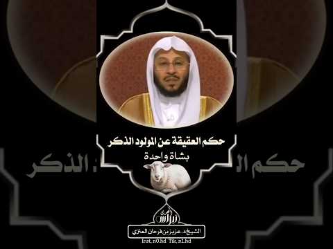 حكم العقيقة عن المولود الذكر بشاة واحدة الشيخ د عزيز بن فرحان العنزي