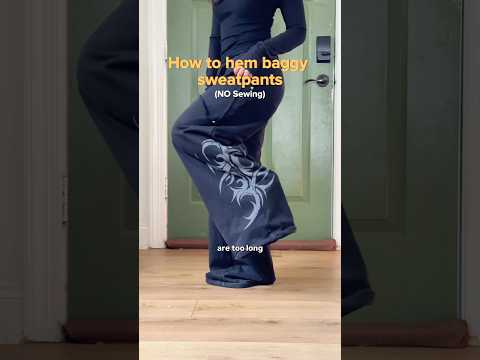 How to hem baggy sweatpants in 1 min (NO Sewing!!)