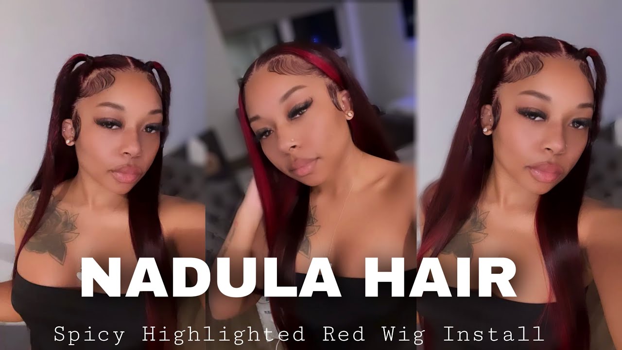 SPICY Burgundy + Red Highlight Wig Install *Voice Over*| FT. Nadula Hair