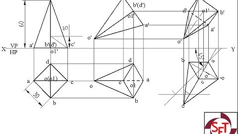 Projection of a square pyramid using Solid Edge