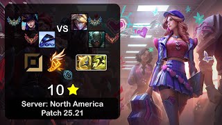 Caitlyn ADC + Xerath vs Ezreal + Pyke - NA Challenger - Patch 25.21