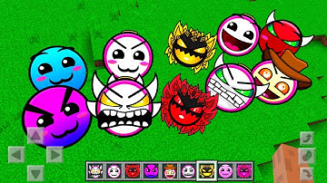 ALL LOBOTOMY GEOMETRY DASH DIFFICULT FACES NextBots in Minecraft PE