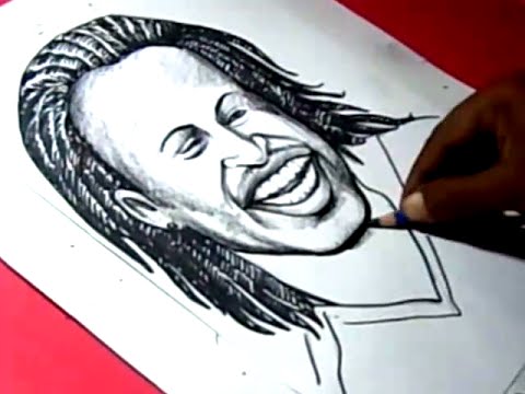 How To Draw Jamaikan Cricket Player Chris Gayle Drawing Youtube