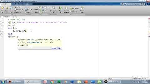 Factorial program in MATLAB