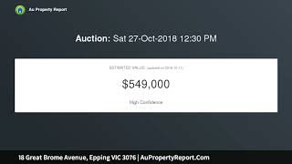 18 Great Brome Avenue, Epping VIC 3076 | AuPropertyReport.Com
