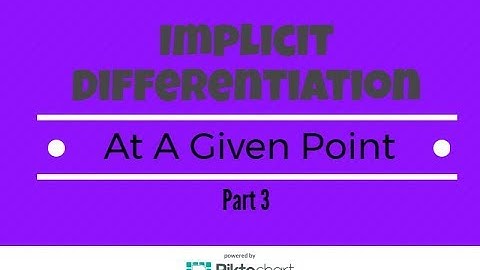 Evaluate The Derivative At a Given Point Using Implicit Differentiation. Part 3
