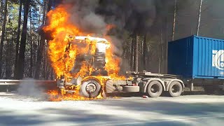 Burning truck