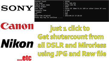 Shutter count from Canon DSLR or Mirrorless using windows PC