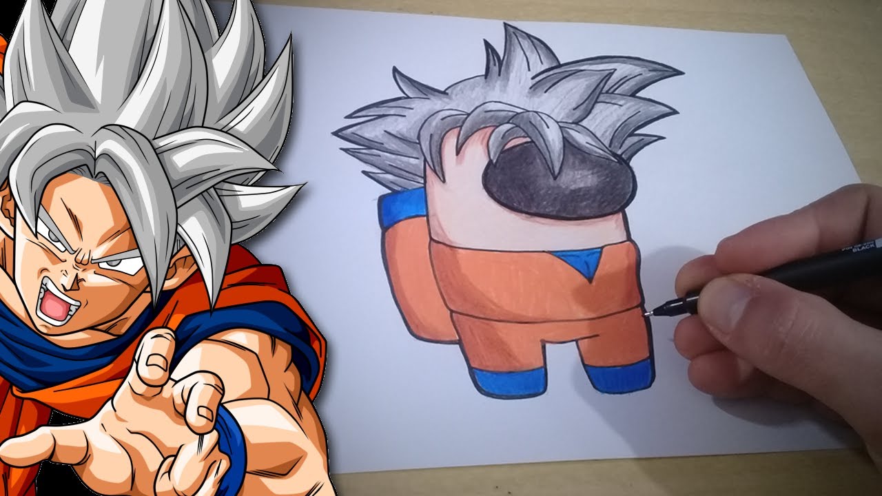 COMO DESENHAR o GOKU SUPER SAYAJIN BLUE do #AMONGUS passo a passo 