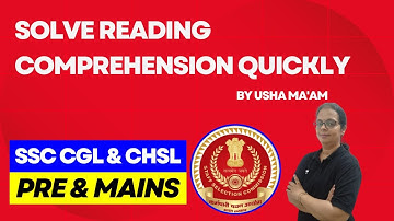 How to Solve Reading Comprehension Quicky | Impfor All SSC Aspirants | SSC CGL | CHSL | MTS