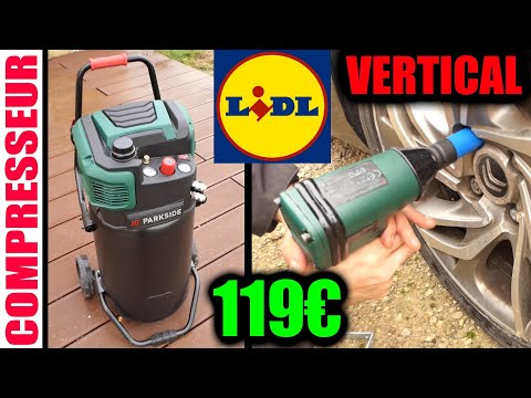 LIDL compresseur vertical PARKSIDE 1800W 50L 10BAR PVKO 50 A1 (as Mecafer  fifty 425090) Compressor