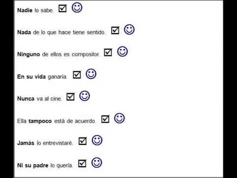 オンラインスペイン語会話ウノドストレス 否定形の副詞の使い方 Adverbos Negacion Youtube