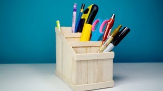 HOW TO MAKE POPSICLE PEN STAND || PEN HOLDER || PENCIL HOLDER by Ai Creative 35,822 views 4 years ago 5 minutes, 10 seconds