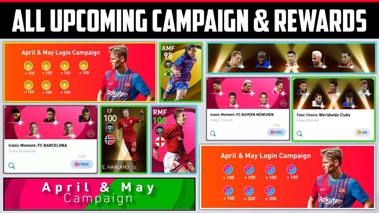 All Upcoming Exciting Campaigns & Free Rewards In Pes | Pes 2021 Mobile