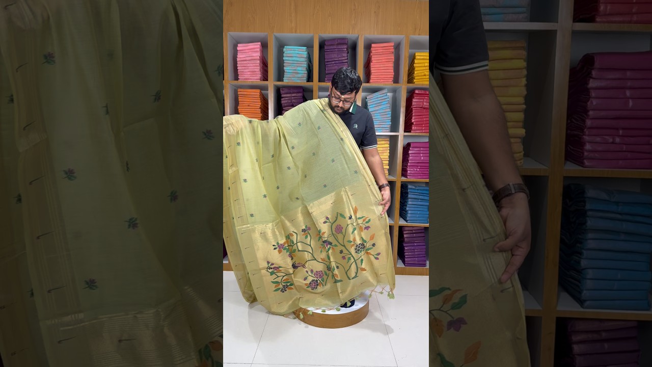 Soft Muga Cotton Paithani Saree