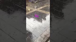 تساقط امطار وحبات البرد (الحالوب) في مدينة الكاظمية ببغداد