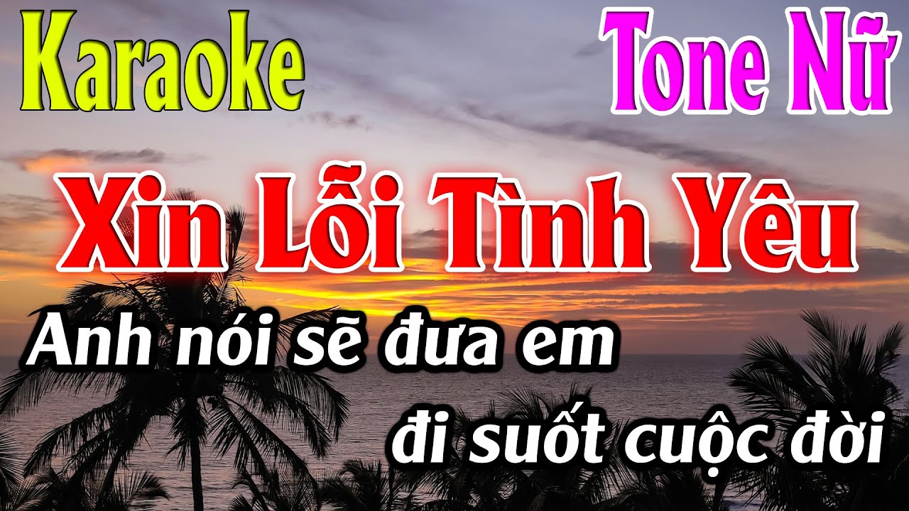 Xin Lỗi Tình Yêu Karaoke Tone Nữ ( Dm ) Karaoke Lâm Organ - Beat Mới