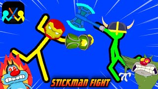 Oggy And Jack playing Supreme Duelist Stickman Fight Game 😱 Oggy Game part-2 screenshot 5