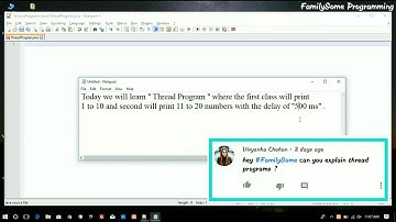 FamilySome Programming- |Thread in JAVA|