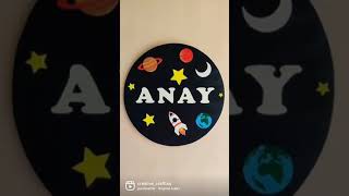 Kids nameplate | Space theme nameplate | kids room decor | Room decor
