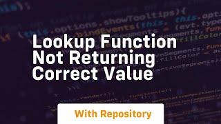 lookup function not returning correct value