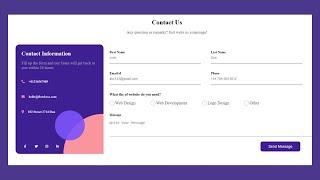 How to make Contact Us page on HTML CSS and JAVASCRIPT | Web Creator
