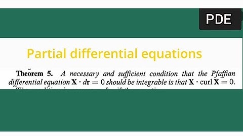 A necessary and sufficient condition that a Pfaffian Diff eq Xdr=0 should be integrable is xcurlx=0