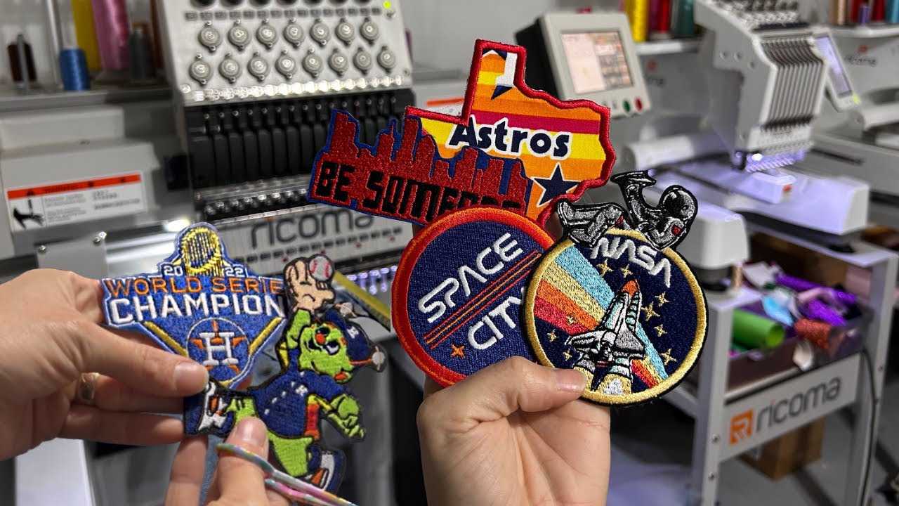 Auto Digitize With Chroma Patches on Jean Jacket Using Embroidery Machines YouTube