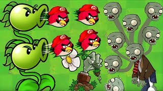 Angry Birds Vs Zombies War - One Peashooter Solo All Zombies