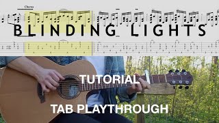 How to play Blinding Lights by The Weeknd - Fingerstyle Guitar Tutorial (Tab Playthrough) Resimi