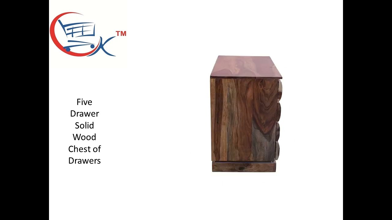 Storage Drawers Five Drawer Solid Wood Chest of Drawers YouTube