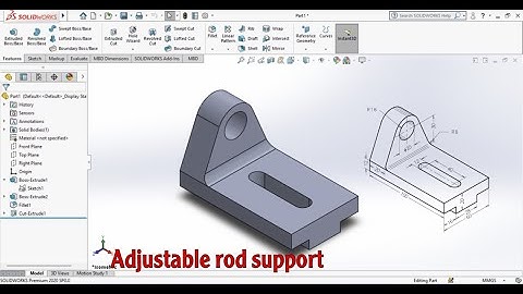 سوليدورك Mechanical Drawing using SolidWorks , Exercise 4 Adjustable rod support