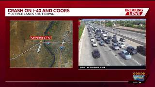 Crash on I-40 causes westbound lanes to shut down @KOAT
