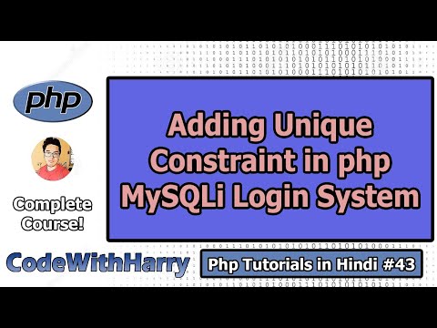 PHP Login System Tutorial: Adding UNIQUE constraint to username | PHP Tutorial #43