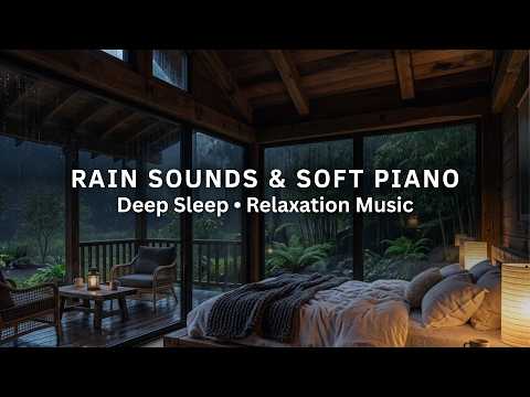 Relaxing Rain on Glass with Peaceful Piano Music for Restful Sleep and Inner Calm Tonight