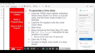 Mode 2 timer programming in 8051