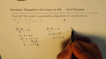 How to Write Symmetric Equation in Vector Form