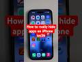 How to hide App in iPhone iOS 26 #apple #iphone #appleiphone #hideapps