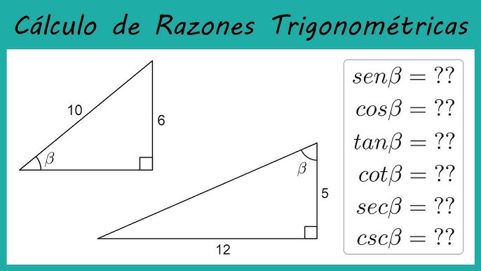 CÓMO HALLAR LAS 6 RAZONES TRIGONOMÉTRICAS EN UN TRIÁNGULO RECTÁNGULO || 2  EJERCICIOS - YouTube