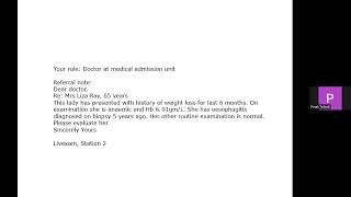 MRCP PACES Station 2 weight loss