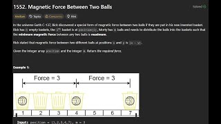 Leetcode - 1552. Magnetic Force Between Two Balls | Live Solution