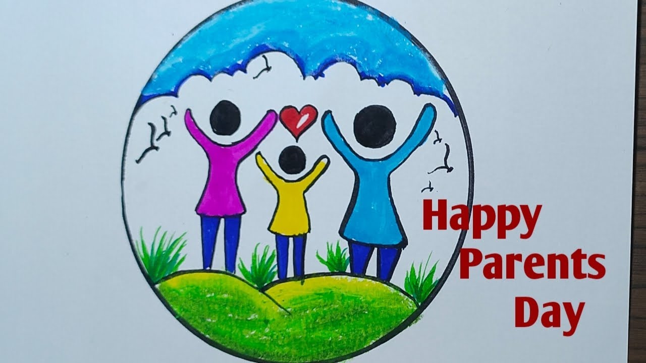 Happy Parents Day Drawing/ Parents Day Drawing Tutorial/ How to Draw Easy Parents Day