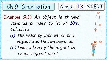 Pg-104  Example 9.3)  An object is thrown vertically upwards and rises to a height of 10m. Calculate