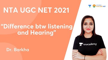 “Difference between listening and Hearing” | NTA UGC NET | Barkha Gupta #shorts