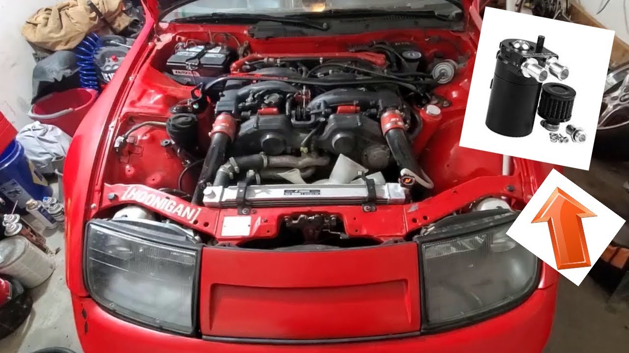 PCV Delete (pt.2) Nissan 300zx Oil Catch Can Install YouTube